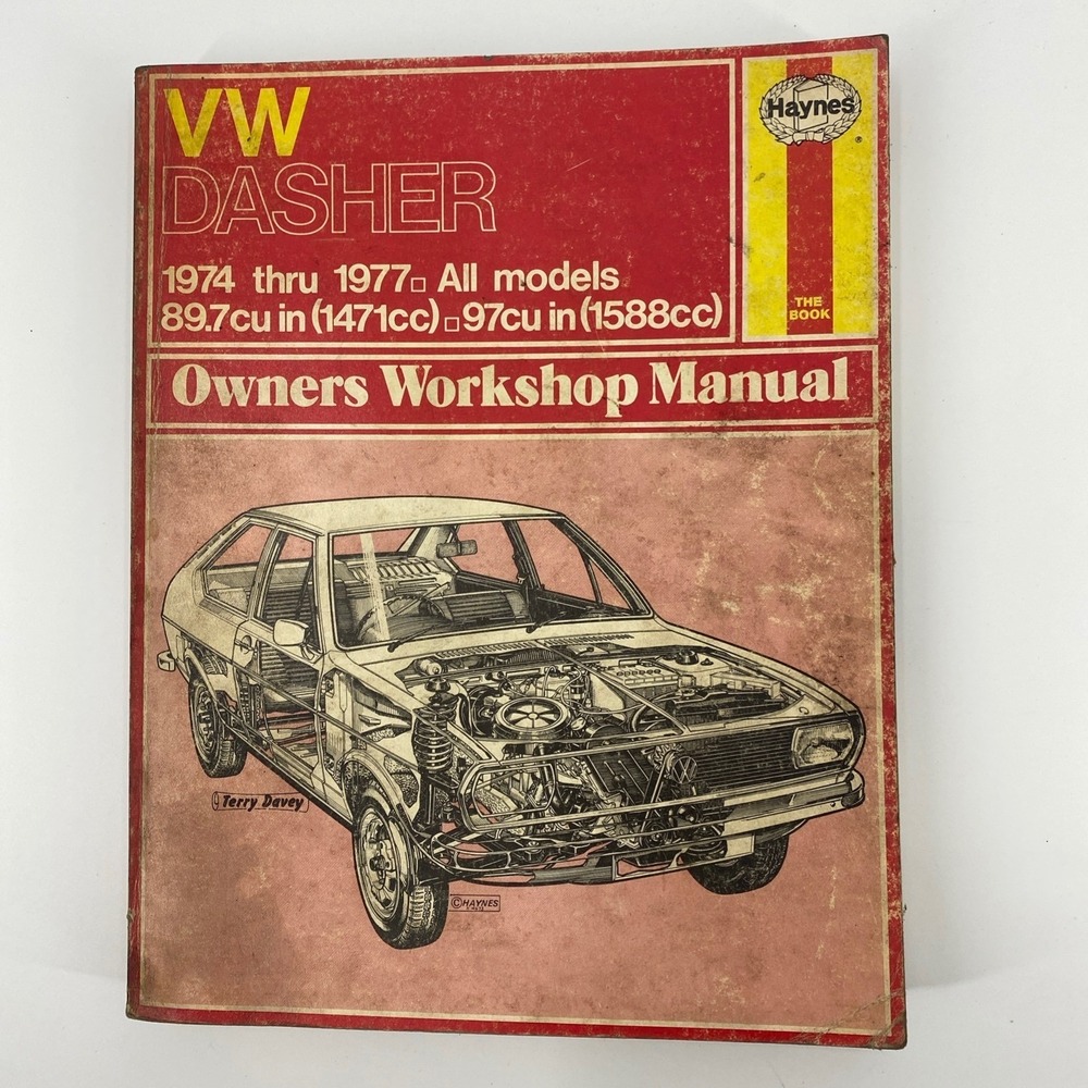 Haynes VW Dasher Repair Manual 1974-1977 All‎ Models Vintage Book Automotive